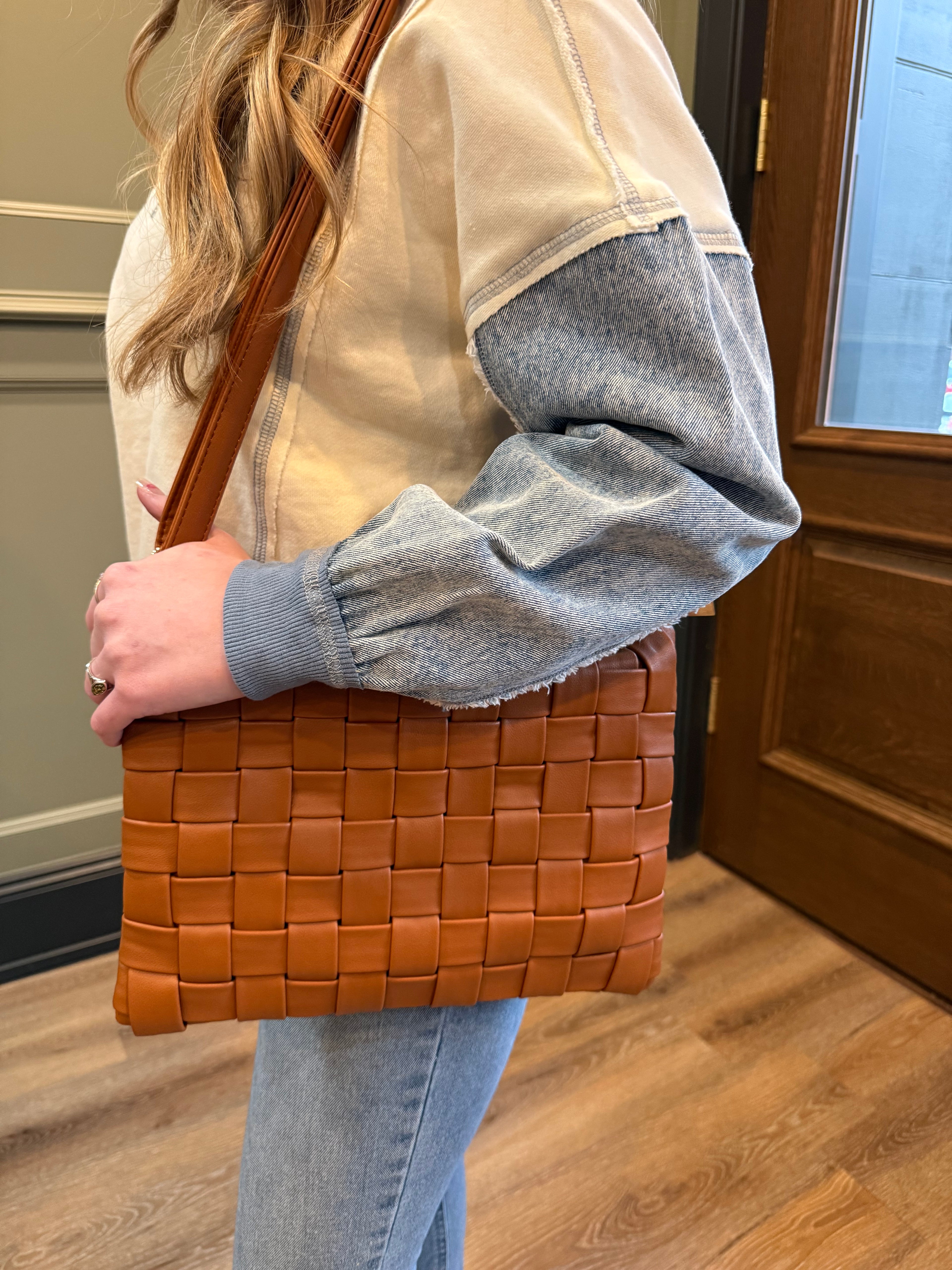 Brown Basket Weave Bag