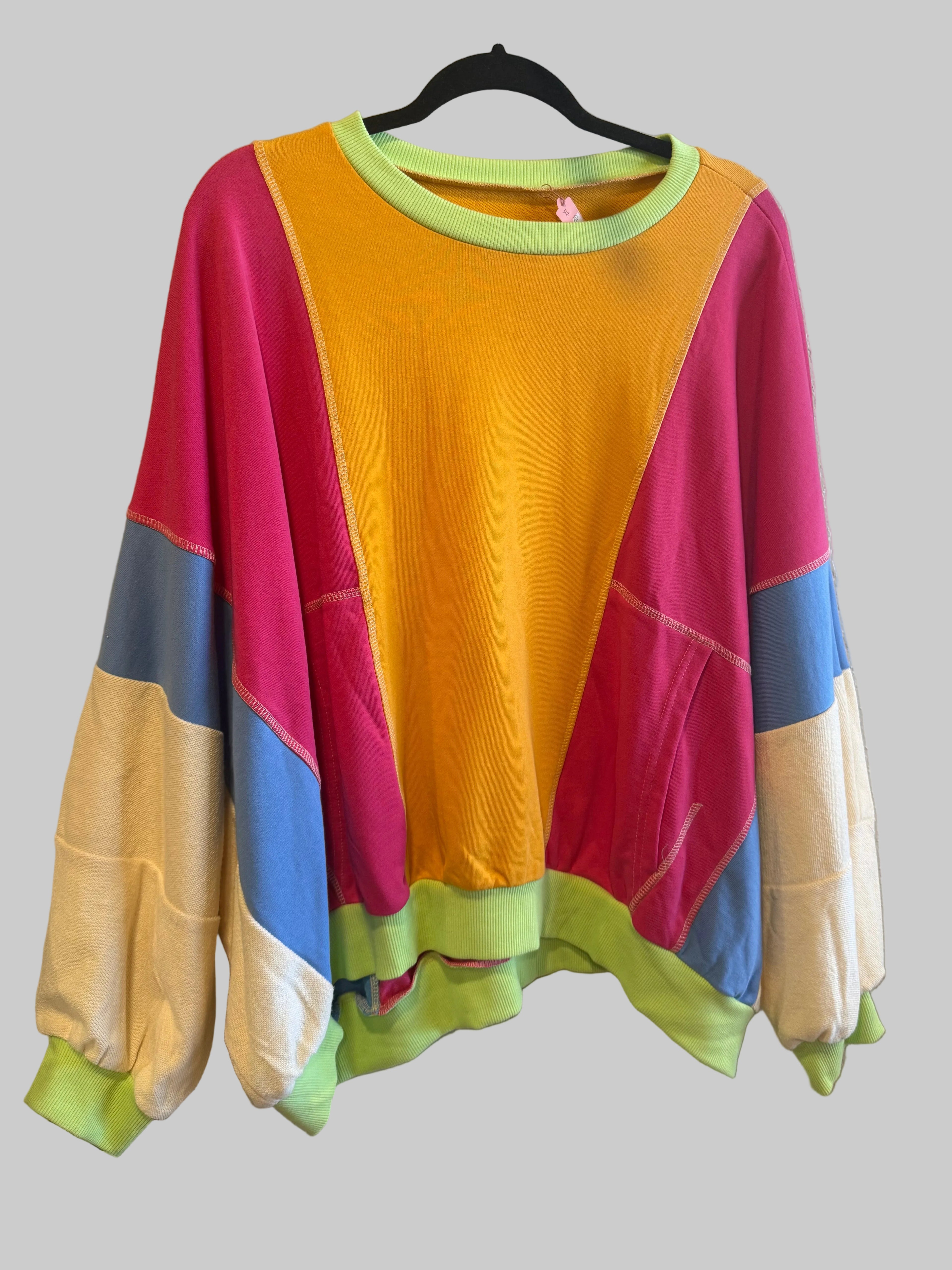 Multi-Color Block Loose Fit Top