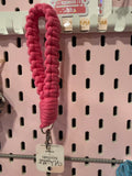 Bright Pink Macrame Wristlet Keychain