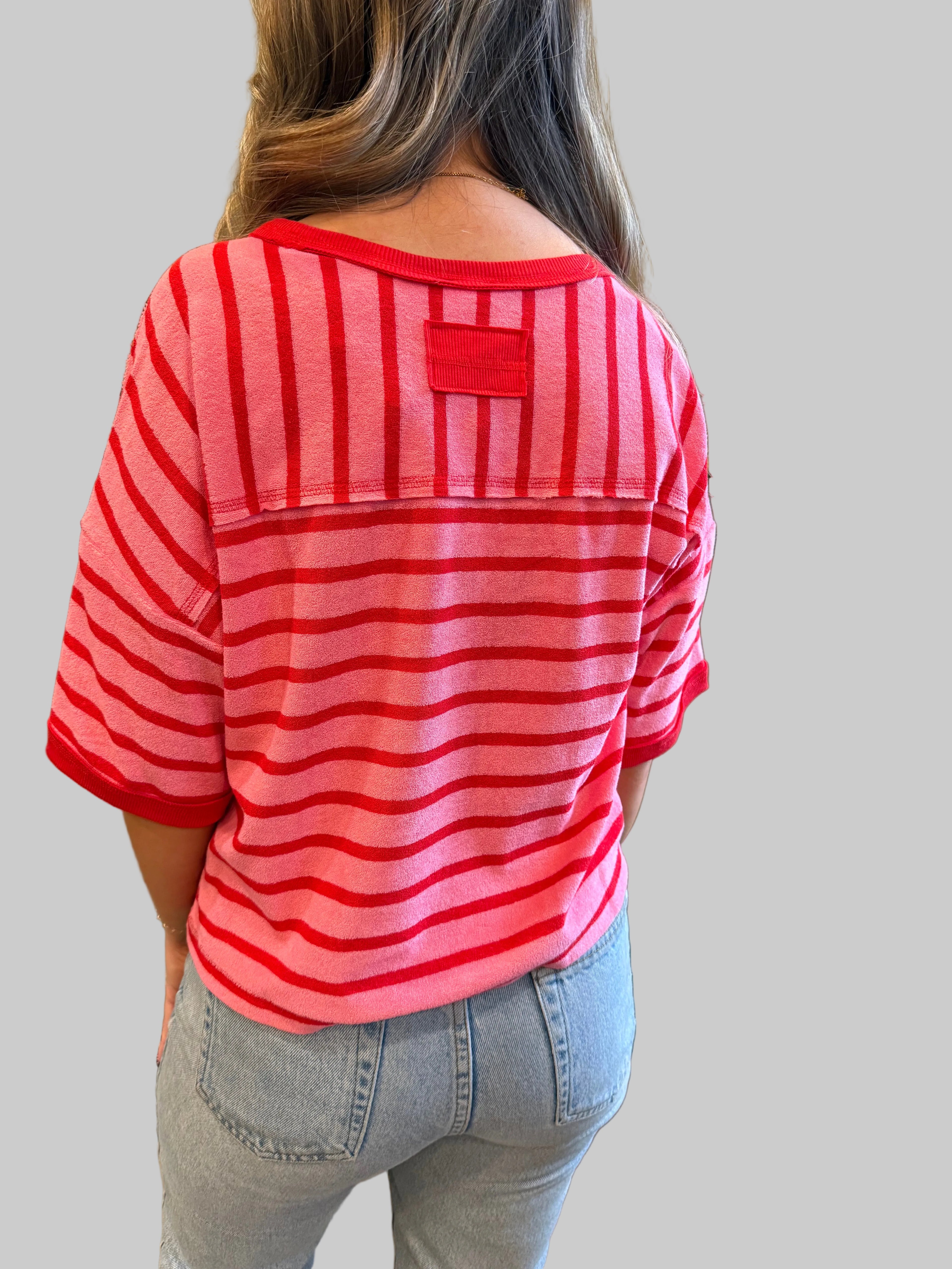 Valentine Striped Crop