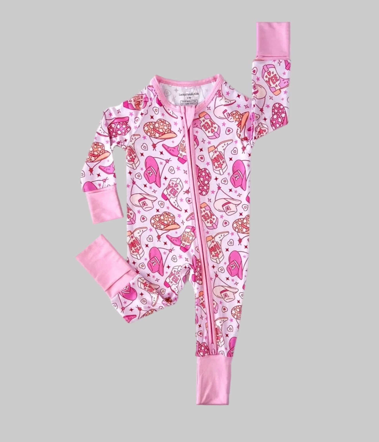 Pink Cowgirl Bamboo Zip Romper