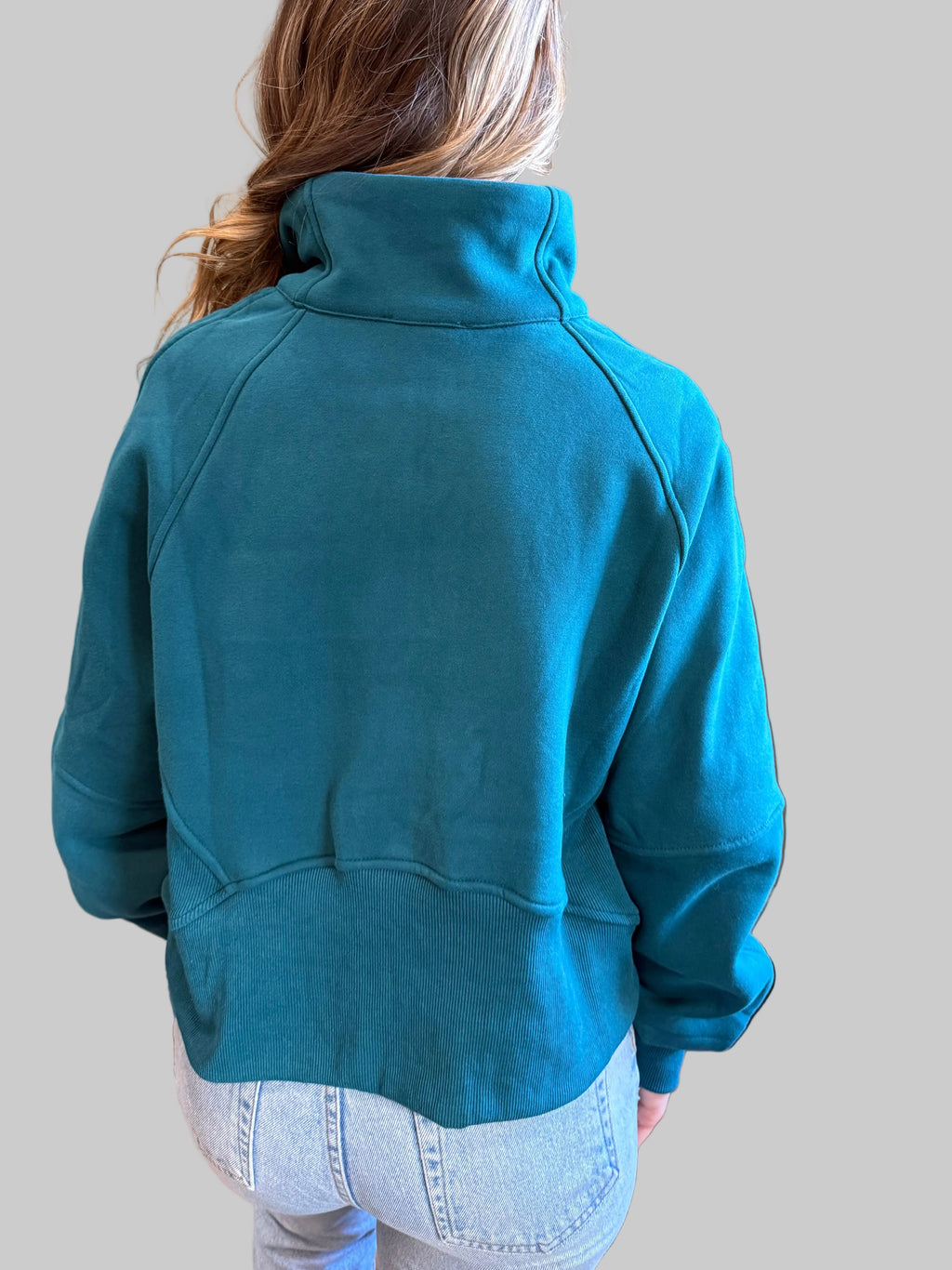 Funnel Neck Half Zip Crop