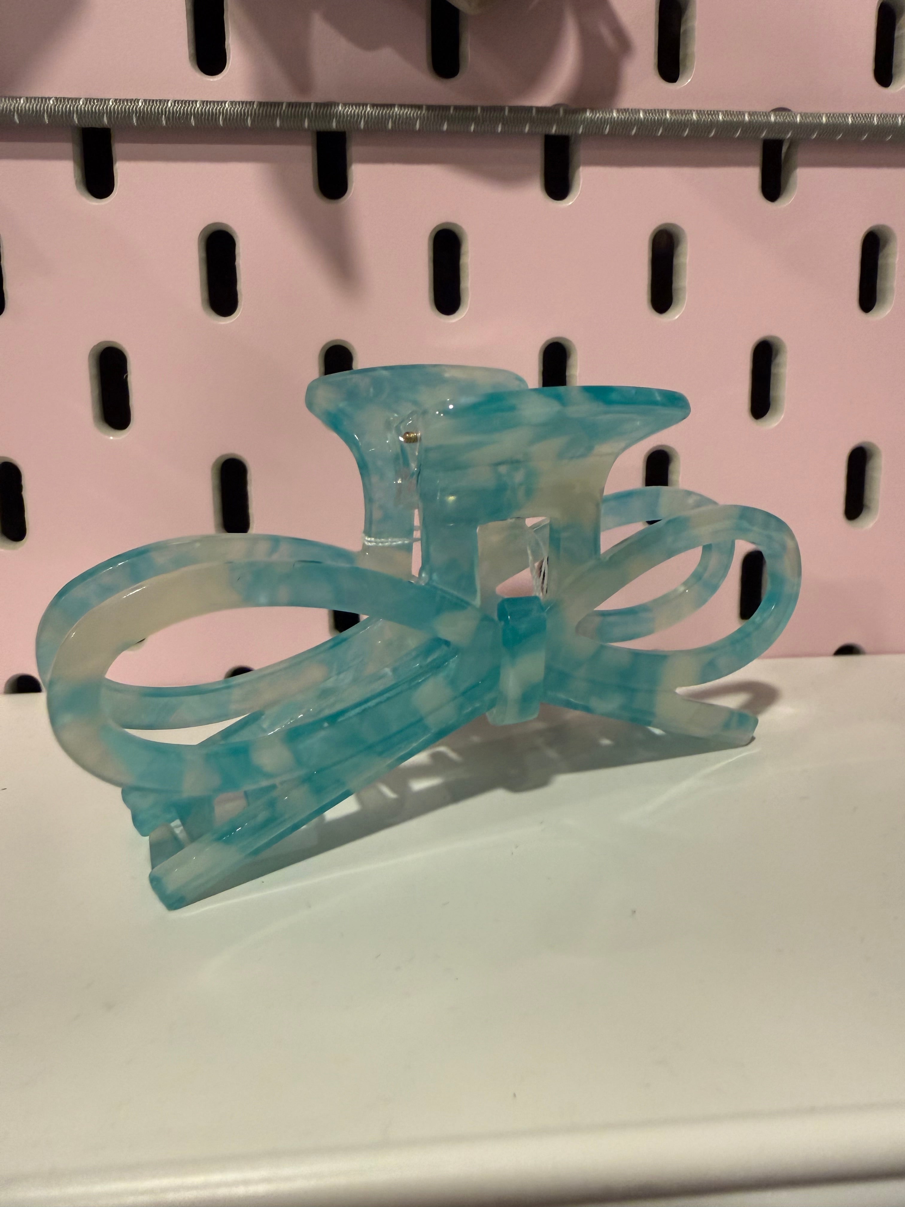 Blue Bow Claw Clip