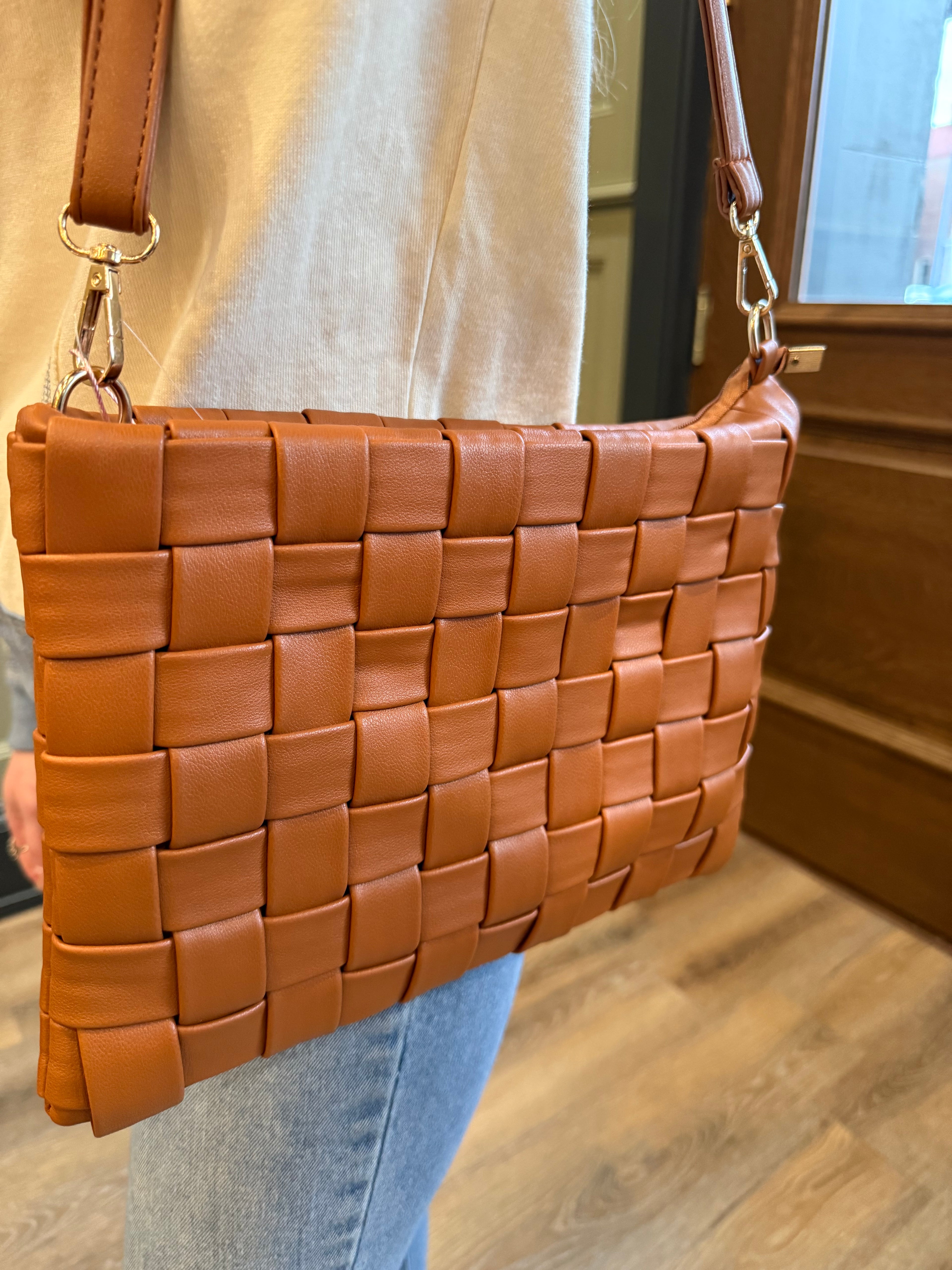 Brown Basket Weave Bag