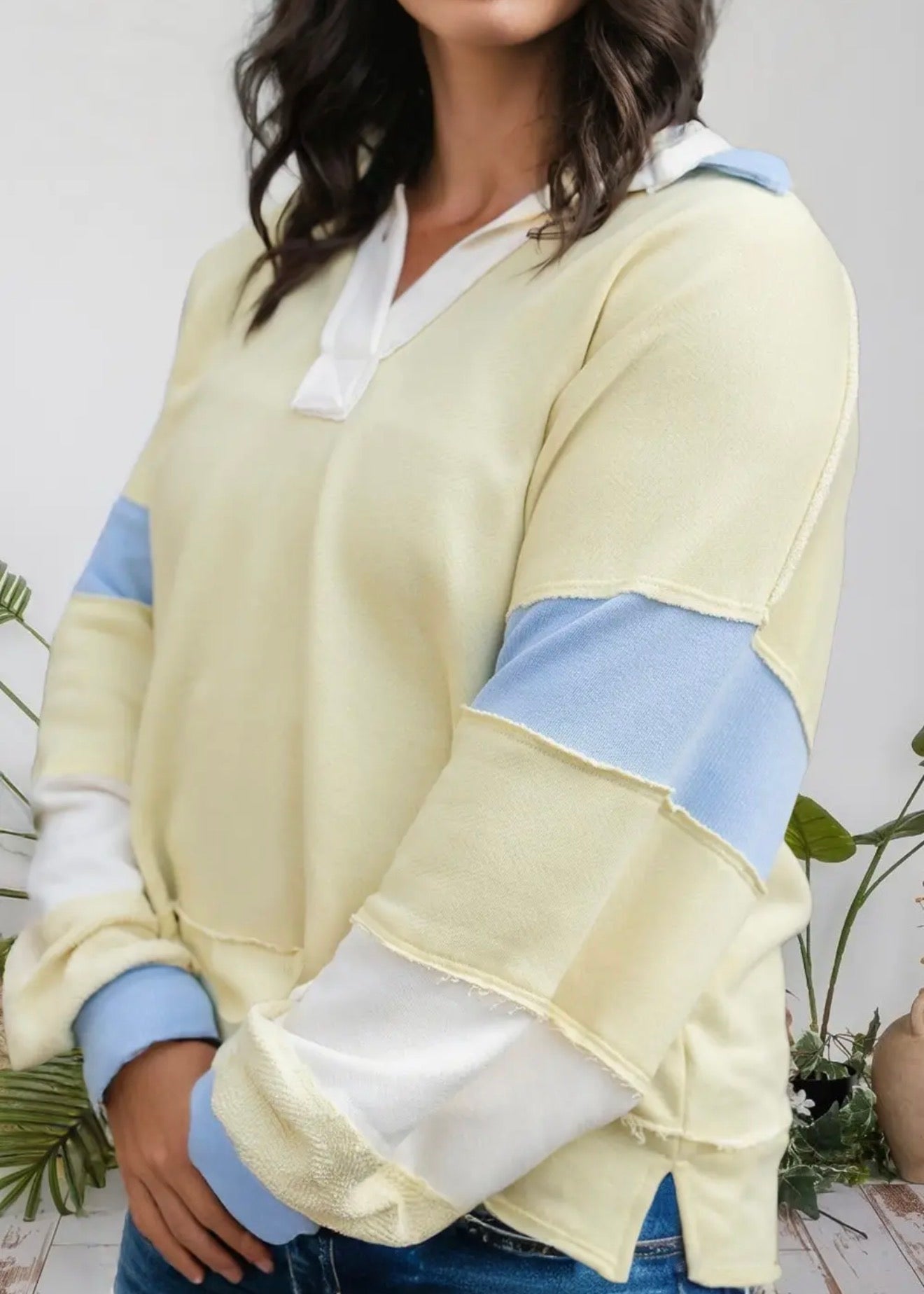 *Plus V Neck Pullover