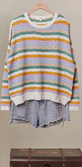 Rainbow Knit Striped Sweater