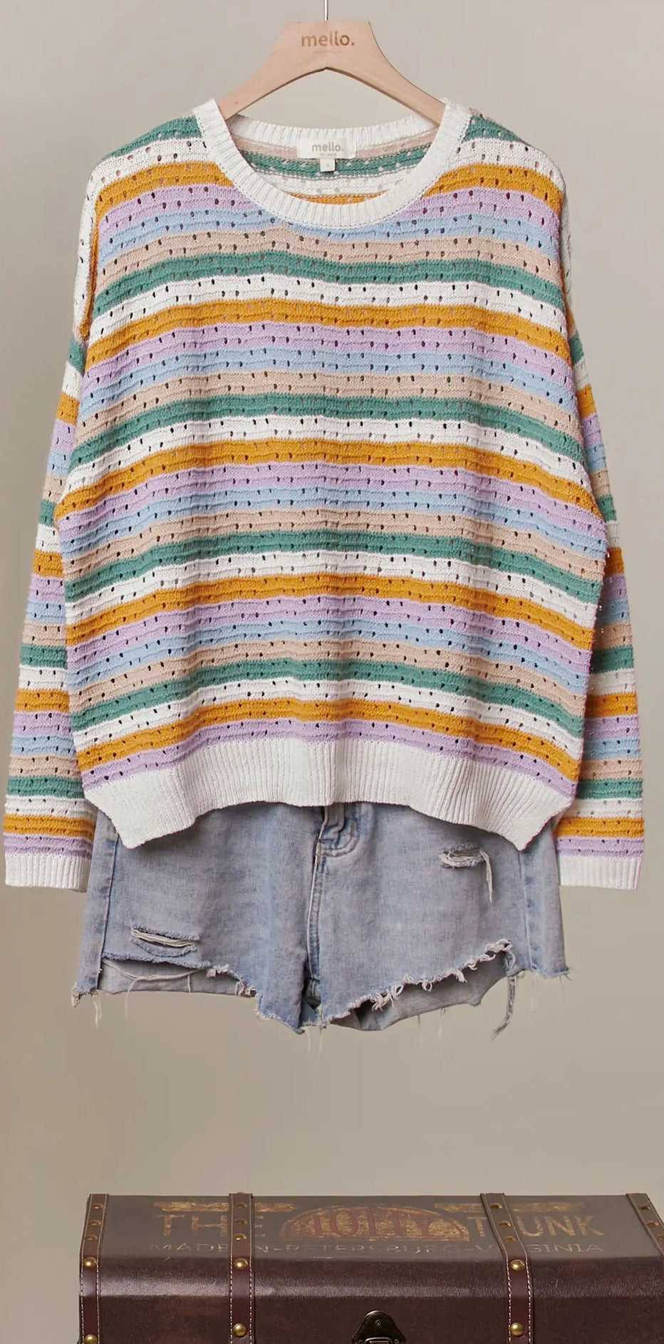 Rainbow Knit Striped Sweater