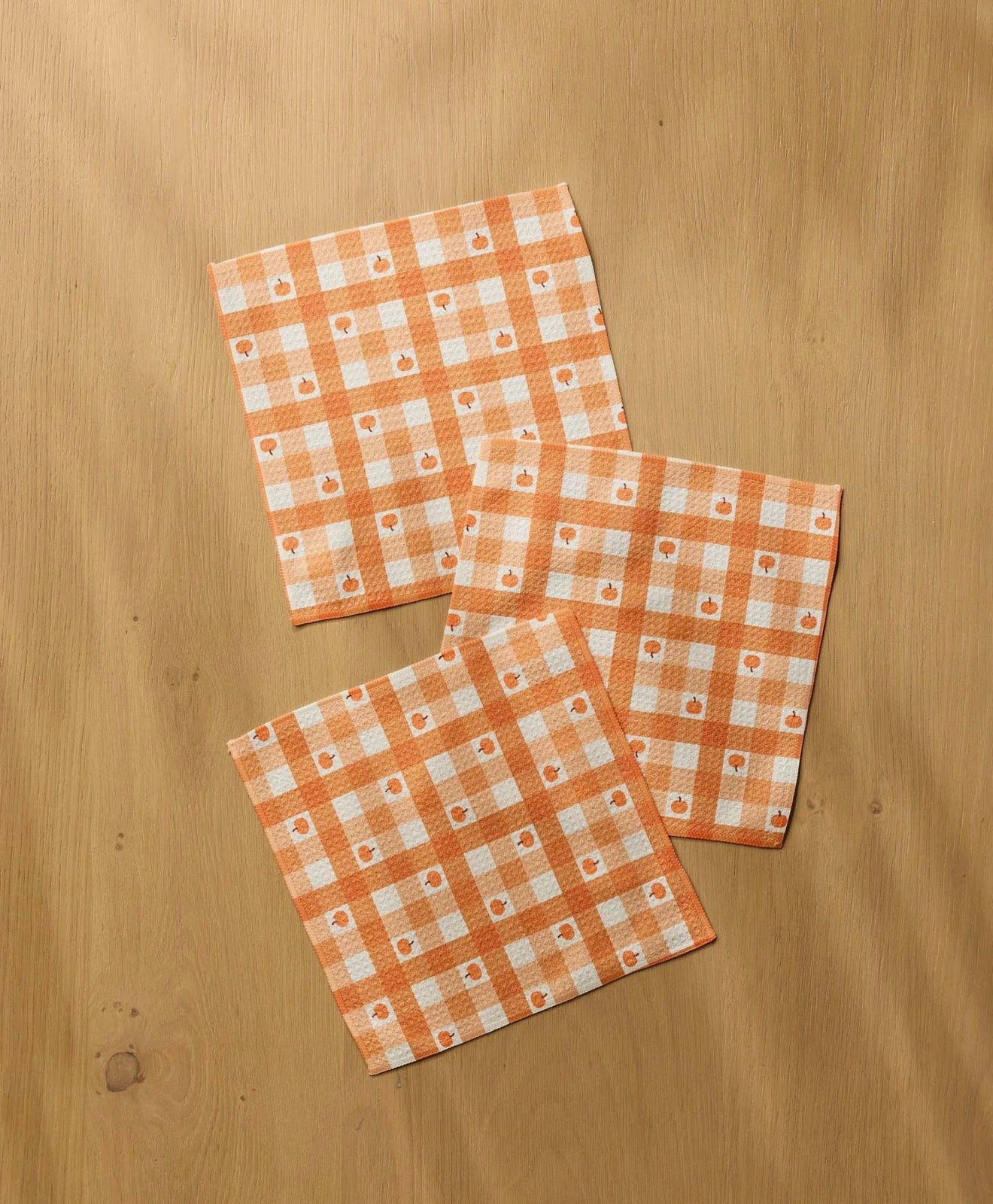 Pumpkin Plaid Dishcloth (pack of 3)