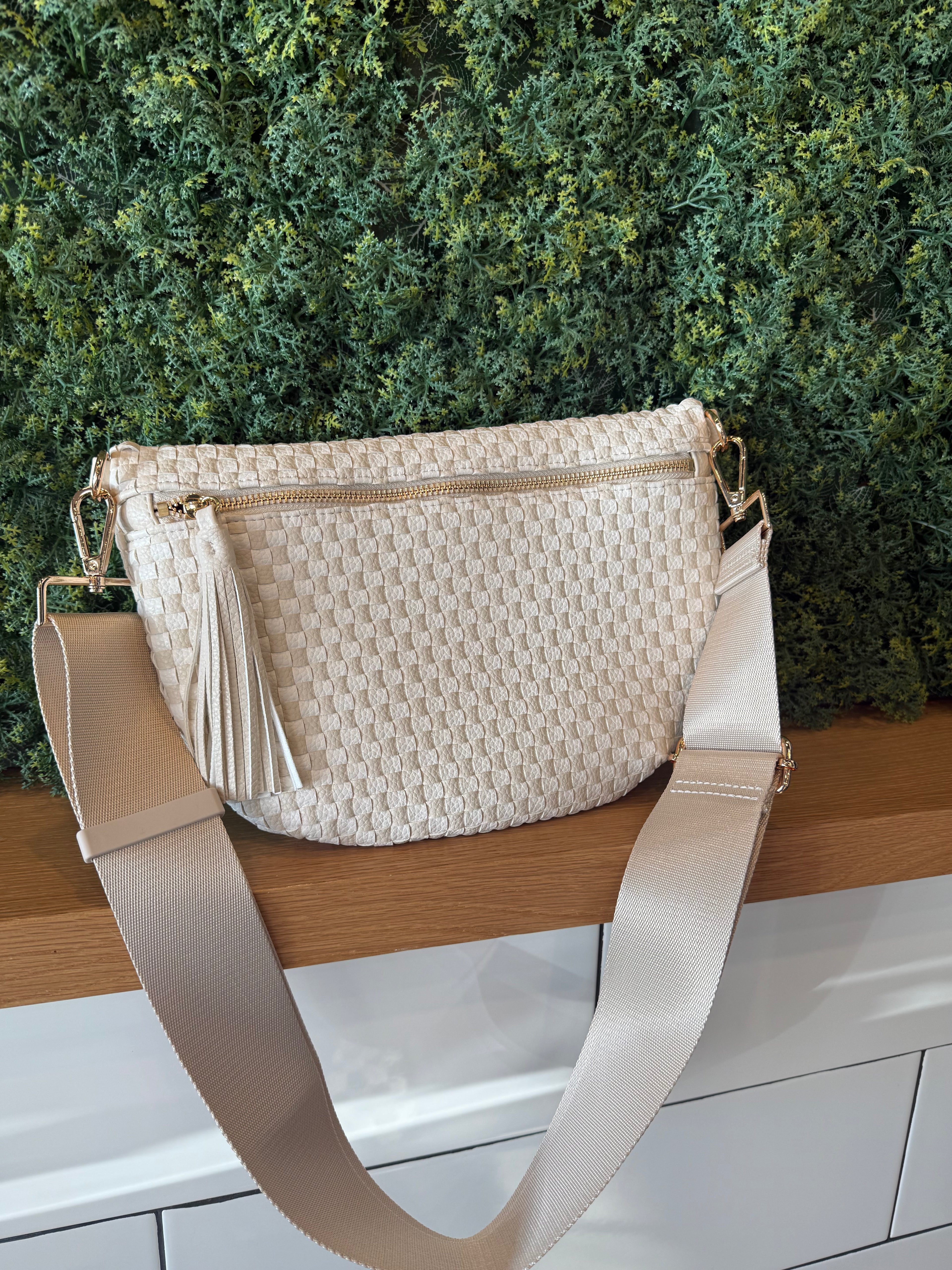 Beige Checkered Bag