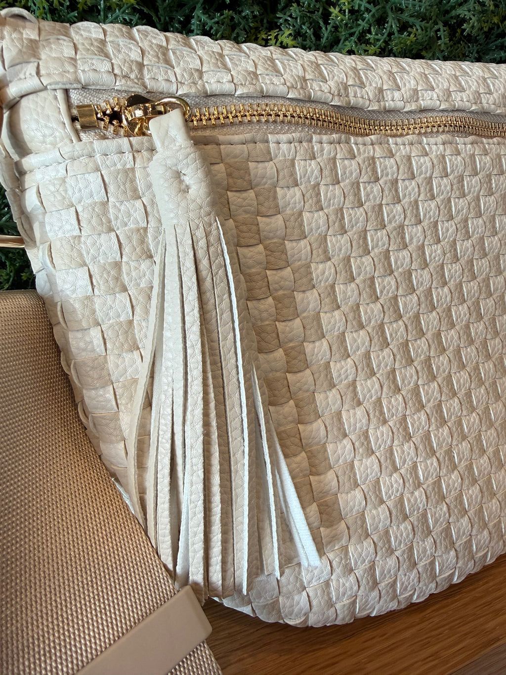 Beige Checkered Bag