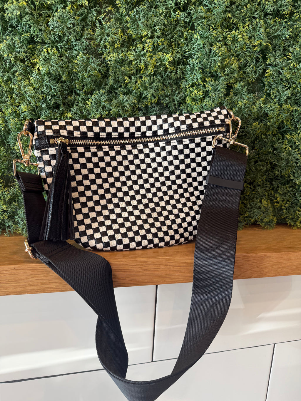 Black Checkered Bag