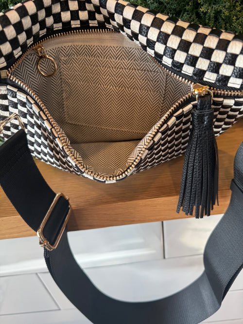 Black Checkered Bag