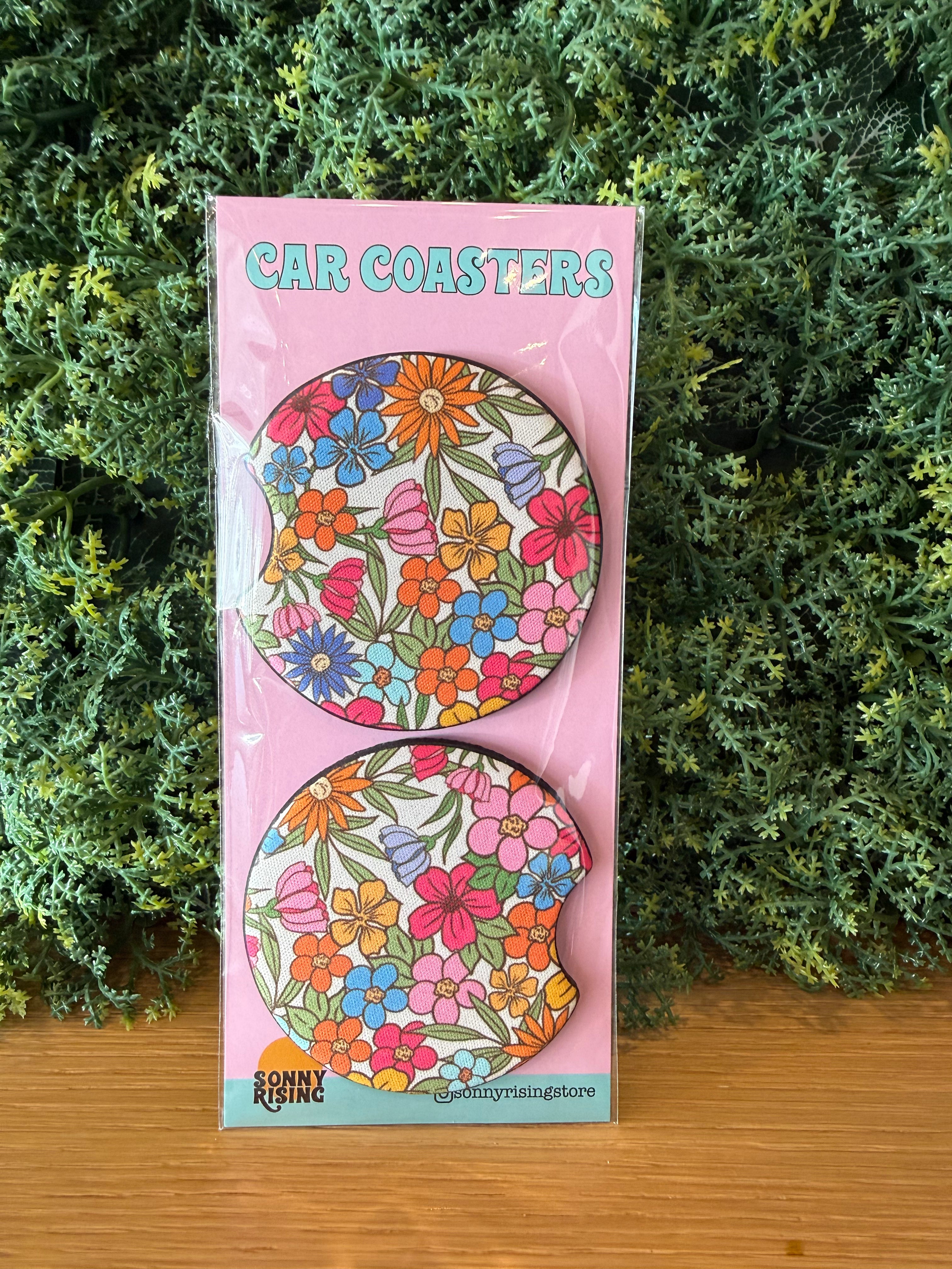Floral Car Coasters