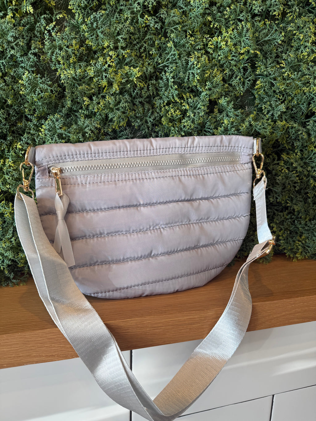 Grey Puffer Bag