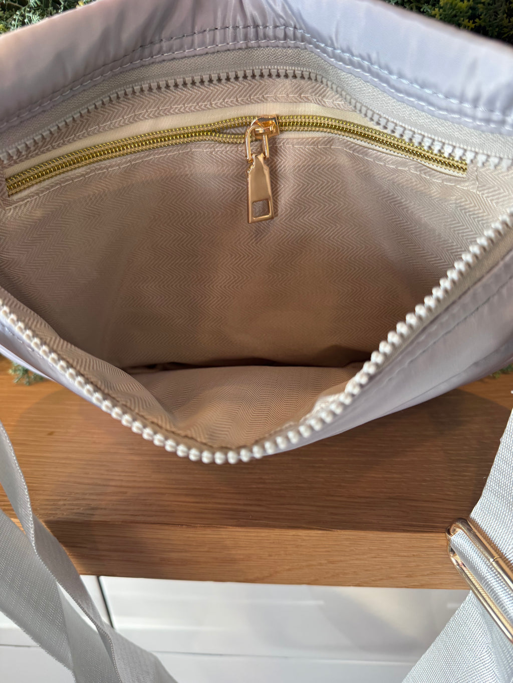 Grey Puffer Bag