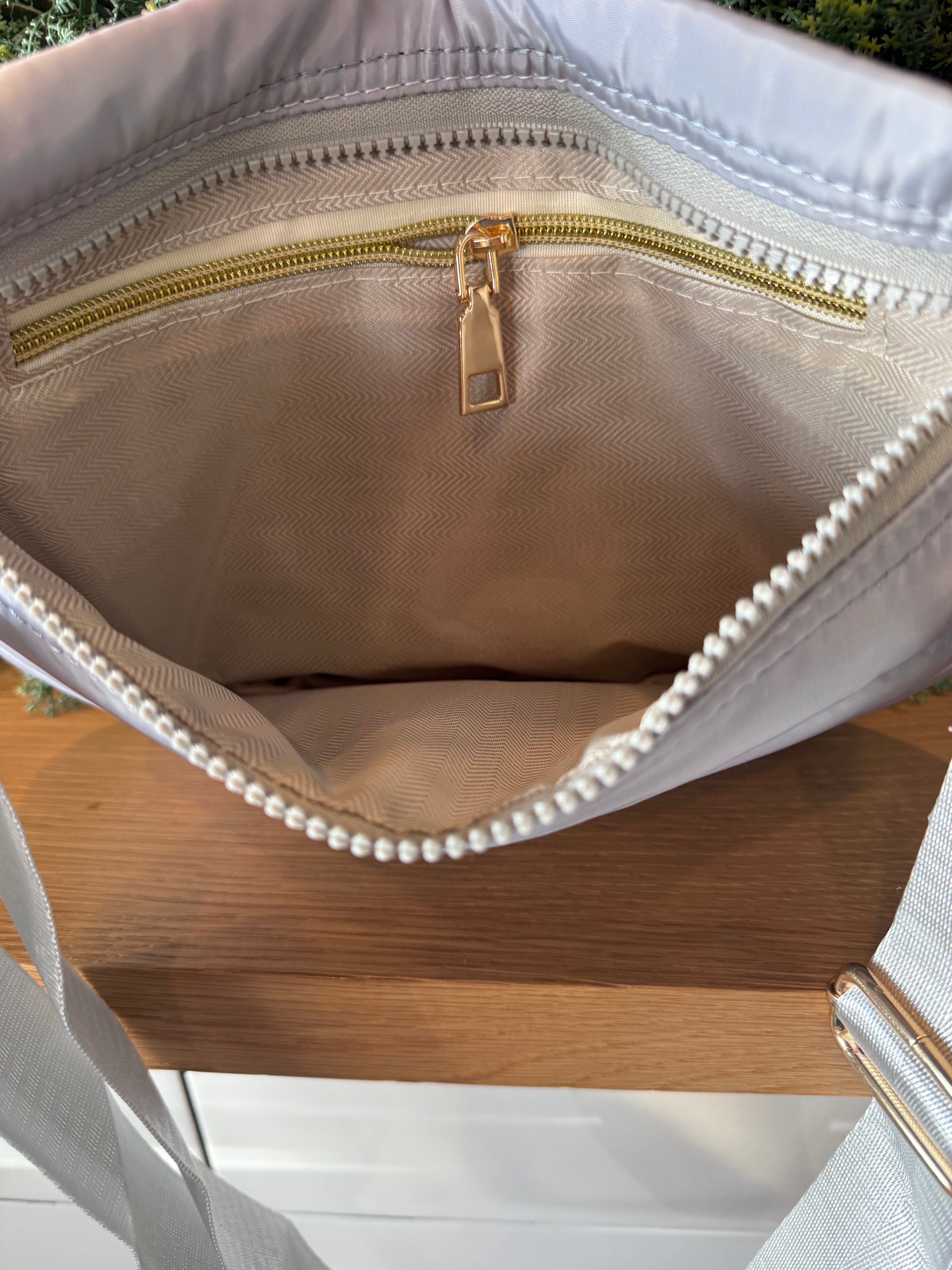 Grey Puffer Bag