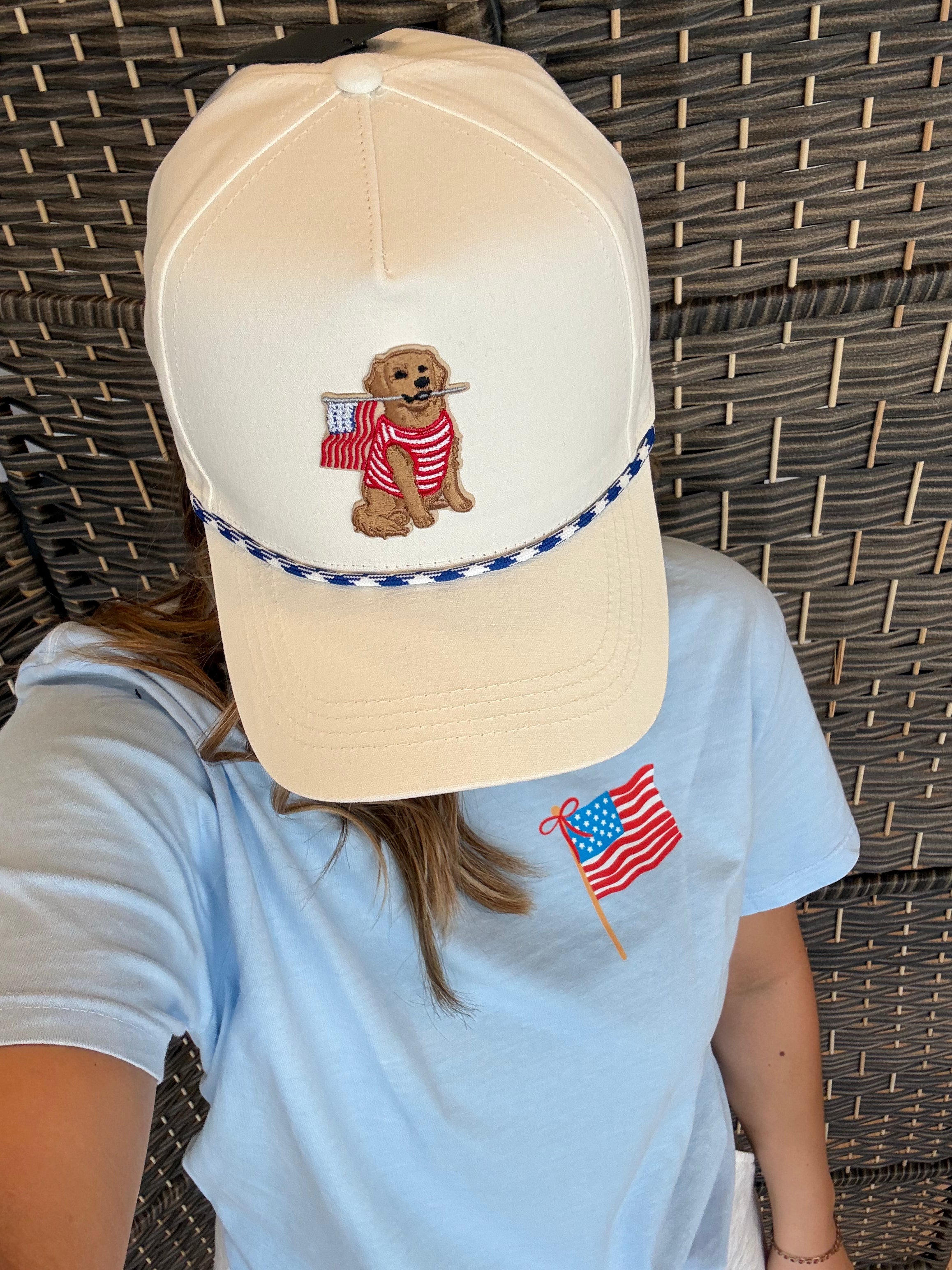 Dog & Flag Trucker Hat